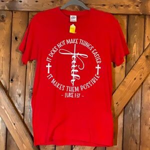 Delta Red Short Sleeve Tee with Graphic Design